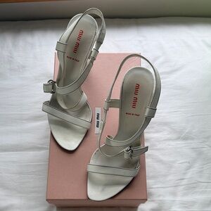 Miu Miu Cream Strappy Heels